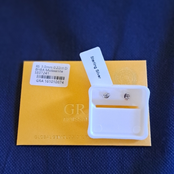 Moissanite Stud Earrings - Picture 3 of 3